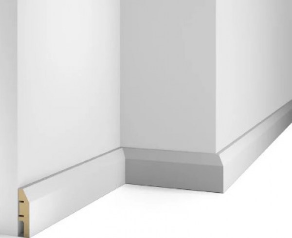 Плинтус Cosca (Коска) - AP04 МДФ под покраску, белый 2400х60х16мм