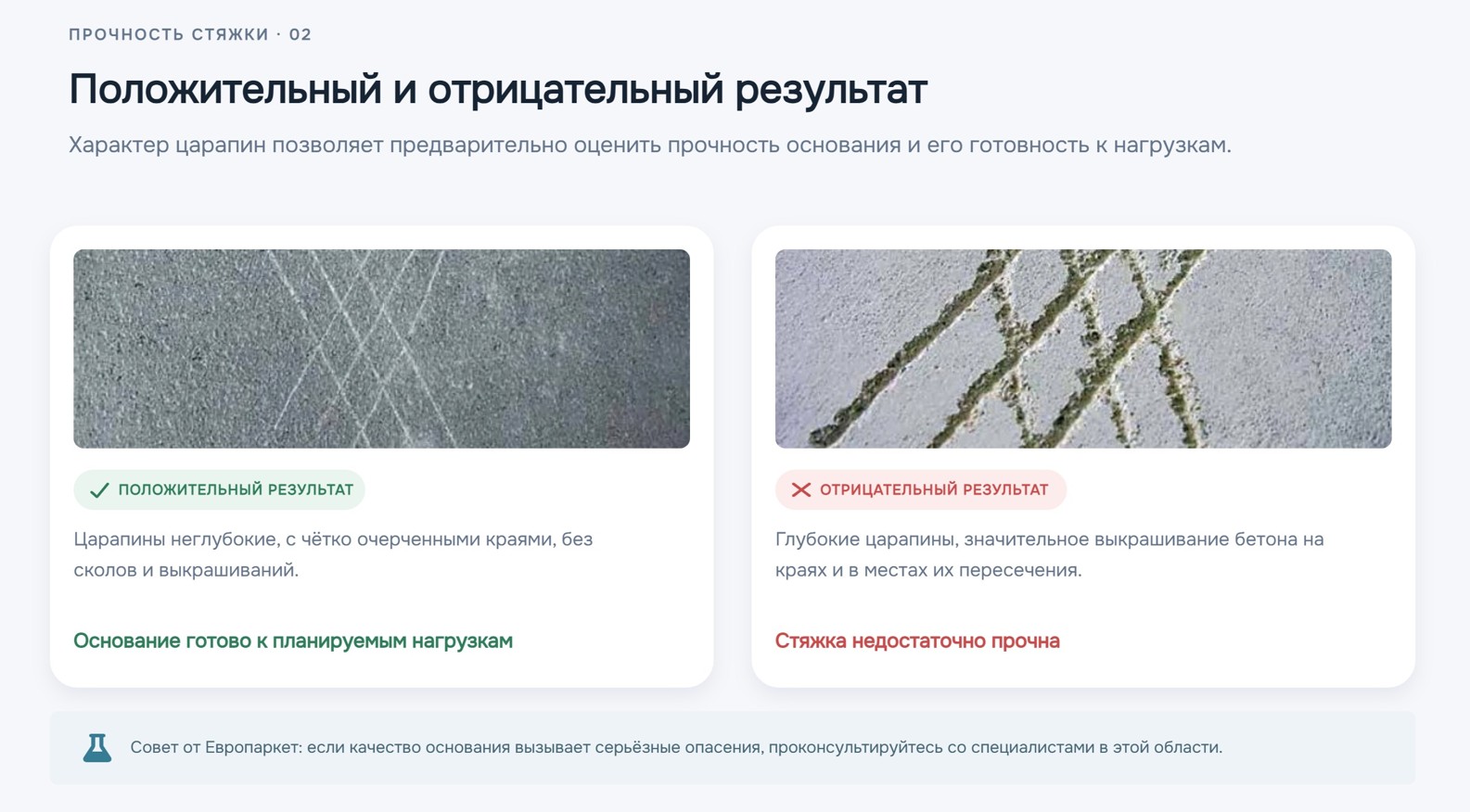 Прочность стяжки