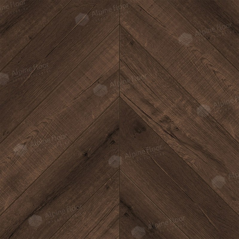 Кварц-винил SPC Alpine Floor ECO 18-12 Дуб Мокка Chevron