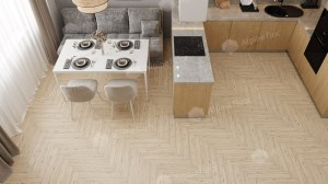 Ламинат Alpine Floor LF102-01 Дуб Лион Herringbone 8 Pro NEW Английская елка в Минске в интерьере