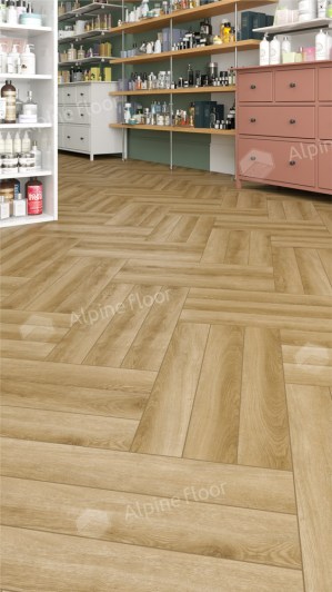 Ламинат Alpine Floor LF102-02 Дуб Эльзас  Herringbone 8 Pro NEW Английская елка в Минске купить в Минске