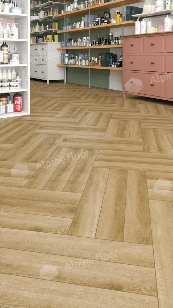 Ламинат Alpine Floor LF102-02 Дуб Эльзас  Herringbone 8 Pro NEW Английская елка в Минске купить в Минске