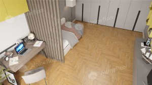 Ламинат Alpine Floor LF102-04 Дуб Тулуза  Herringbone 8 Pro NEW Английская елка в Минске в интерьере