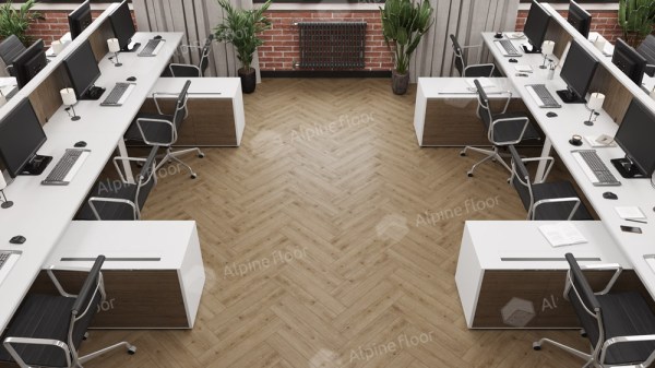 Ламинат Alpine Floor LF102-07 Дуб Прованс  Herringbone 8 Pro NEW Английская елка в Минске в интерьере