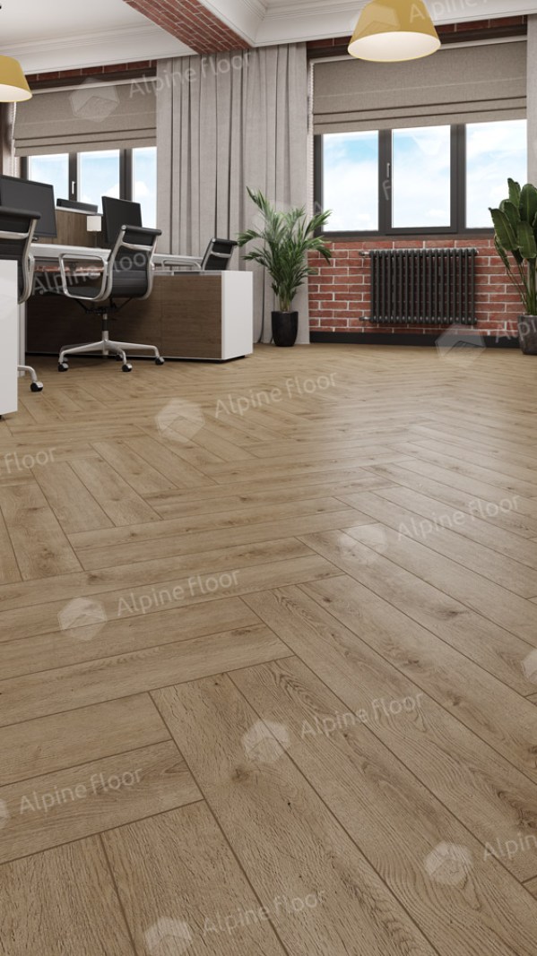 Ламинат Alpine Floor LF102-07 Дуб Прованс  Herringbone 8 Pro NEW Английская елка в Минске купить в Минске