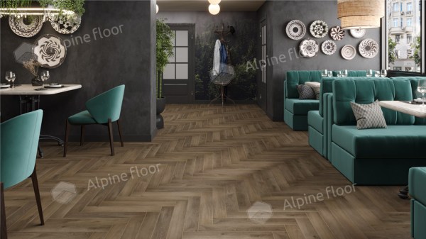 Ламинат Alpine Floor LF102-11 Дуб Анжу  Herringbone 8 Pro NEW Английская елка в Минске
