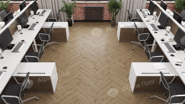 Ламинат Alpine Floor LF106-07 Дуб Прованс  Herringbone 12 Pro NEW Английская елка в Минске в интерьере