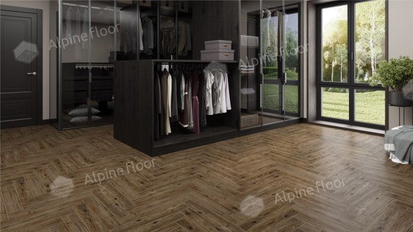 Ламинат Alpine Floor LF106-10 Дуб Бордо  Herringbone 12 Pro NEW Английская елка в Минске