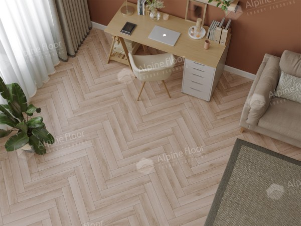 Ламинат Alpine Floor LF106-13 Дуб Берри Herringbone 12 Pro NEW Английская елка в Минске в интерьере