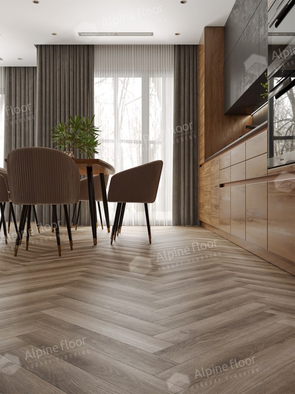 Ламинат Alpine Floor LF106-14 Дуб Пикардия Herringbone 12 Pro NEW Английская елка в Минске