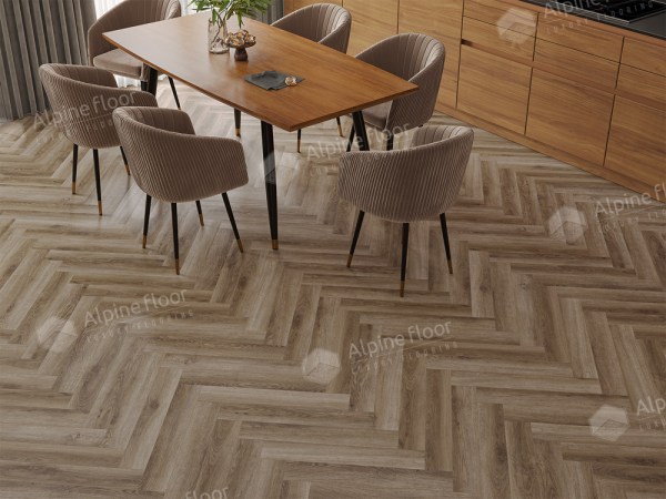 Ламинат Alpine Floor LF106-14 Дуб Пикардия Herringbone 12 Pro NEW Английская елка в Минске в интерьере