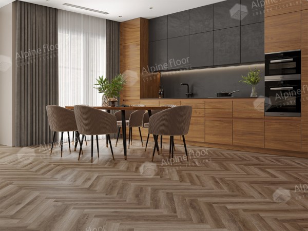 Ламинат Alpine Floor LF106-14 Дуб Пикардия Herringbone 12 Pro NEW Английская елка в Минске купить в Минске