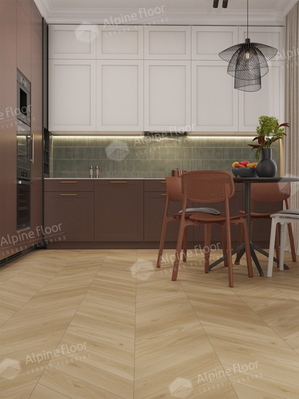 Ламинат Alpine Floor LF109-01 Дуб Монте-Роза Chevron Art Французская елка в Минске в интерьере