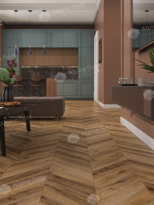 Ламинат Alpine Floor LF109-04 Дуб Килиманджаро Chevron Art Французская елка в Минске в интерьере