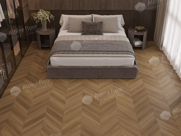 Ламинат Alpine Floor LF109-07 Дуб Тибет Chevron Art Французская елка в Минске в интерьере