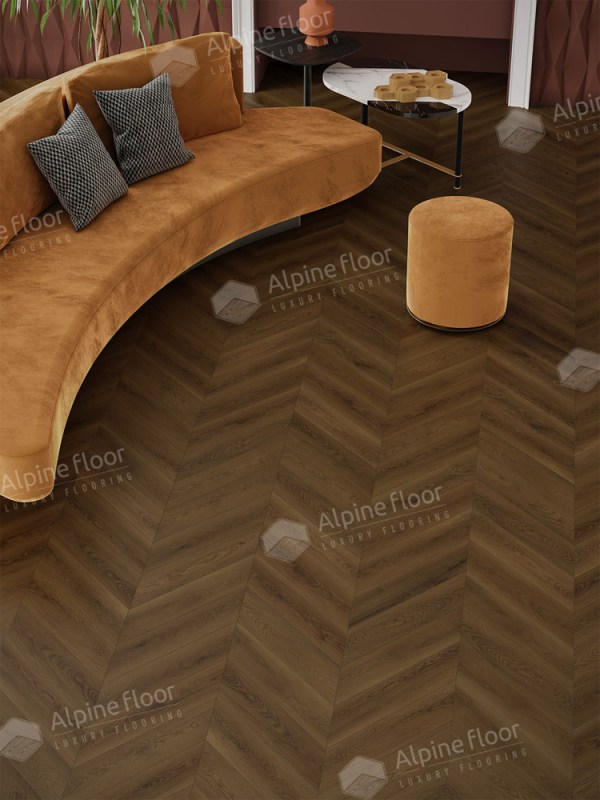 Ламинат Alpine Floor LF109-09 Дуб Денали Chevron Art Французская елка в Минске в интерьере