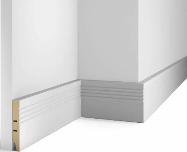 Плинтус Cosca (Коска) - AP08 МДФ под покраску, белый 2400х100х16мм