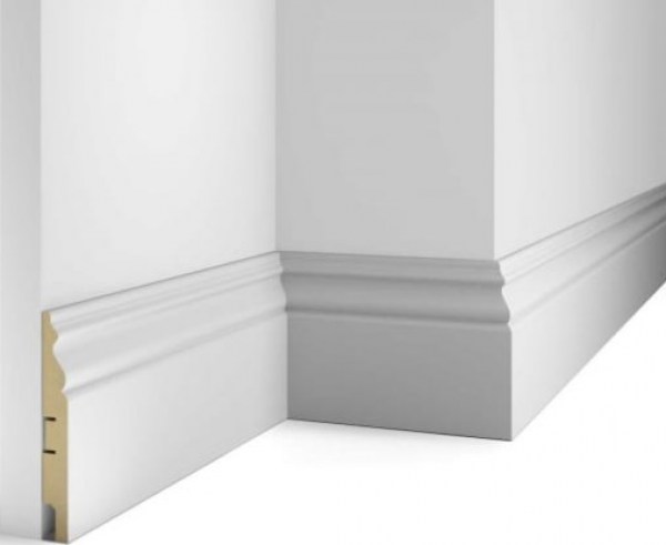 Плинтус Cosca (Коска) - AP22 МДФ под покраску, белый 2400х134х16мм